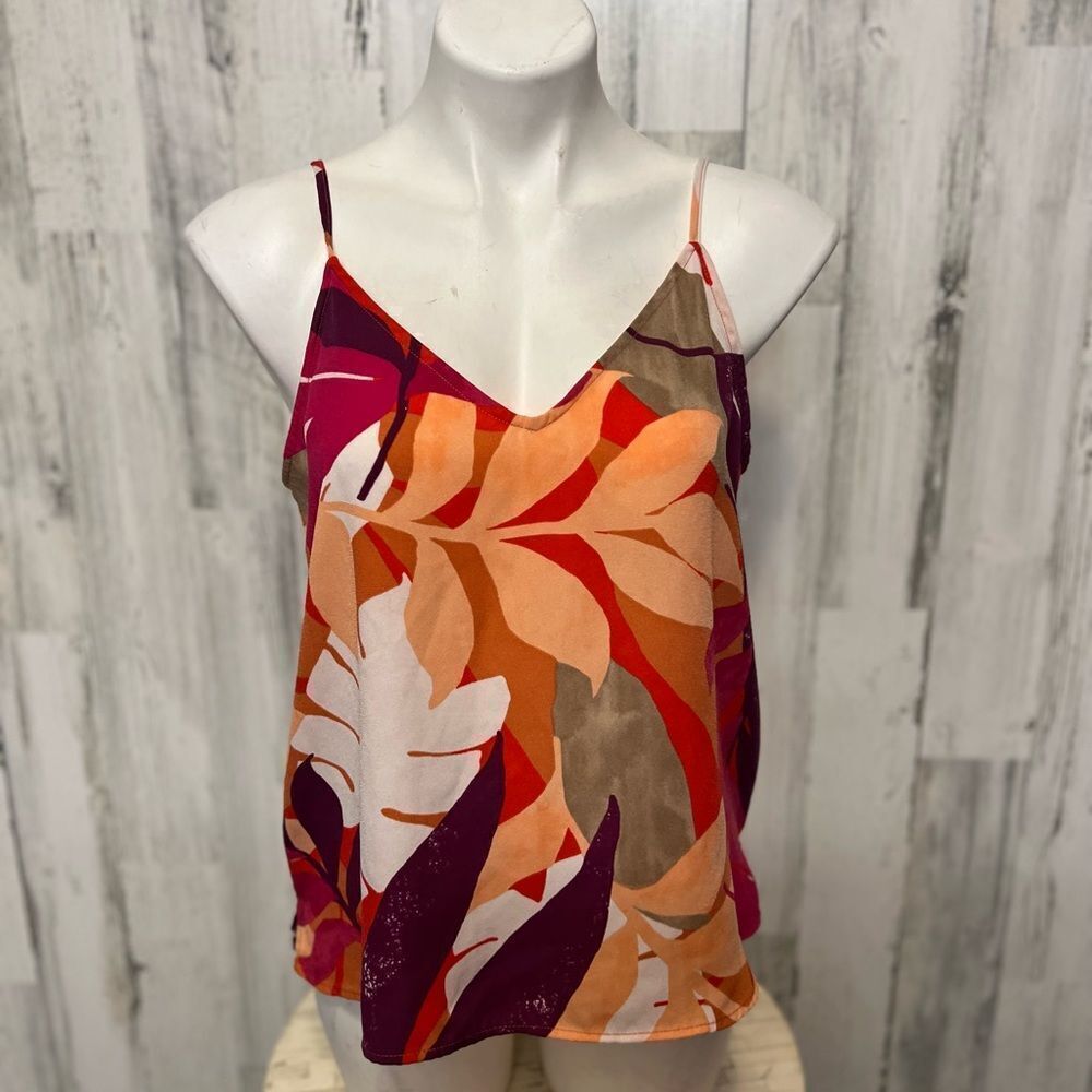 A New Day Women’s Abstract Leaf Print Cami Tank Top Size M